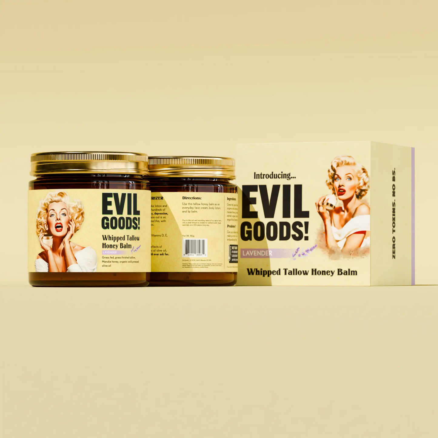 Whipped Beef Tallow & Manuka Honey Organic Nourishing Face Cream Moisturizer Body Lotion Skin Care Lip Balm