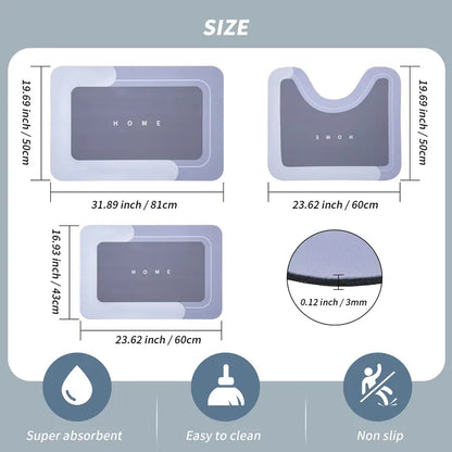 Dry Feet. Safe Steps. Pure Comfort Light Gray*3 Counts