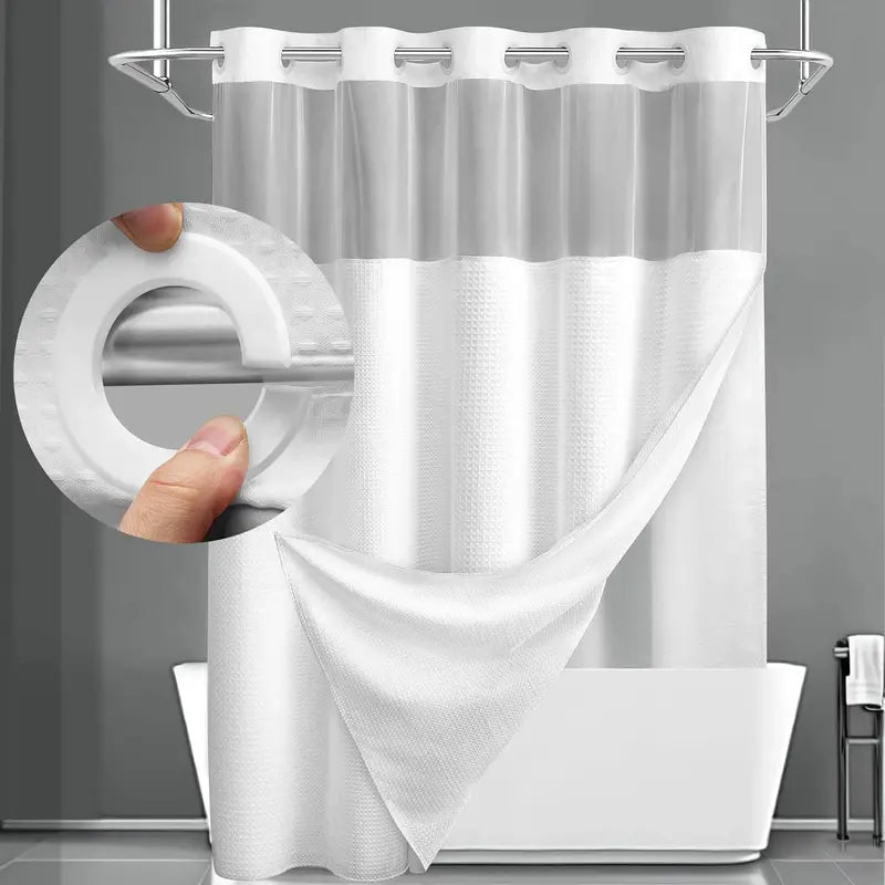 Upgrade to a 5-Star Hotel Bath in Seconds—No Hooks Required - 71" W x 74" H