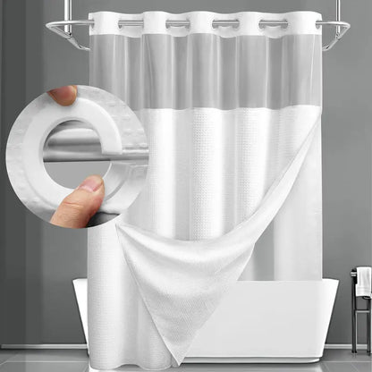 Upgrade to a 5-Star Hotel Bath in Seconds—No Hooks Required - 71" W x 74" H