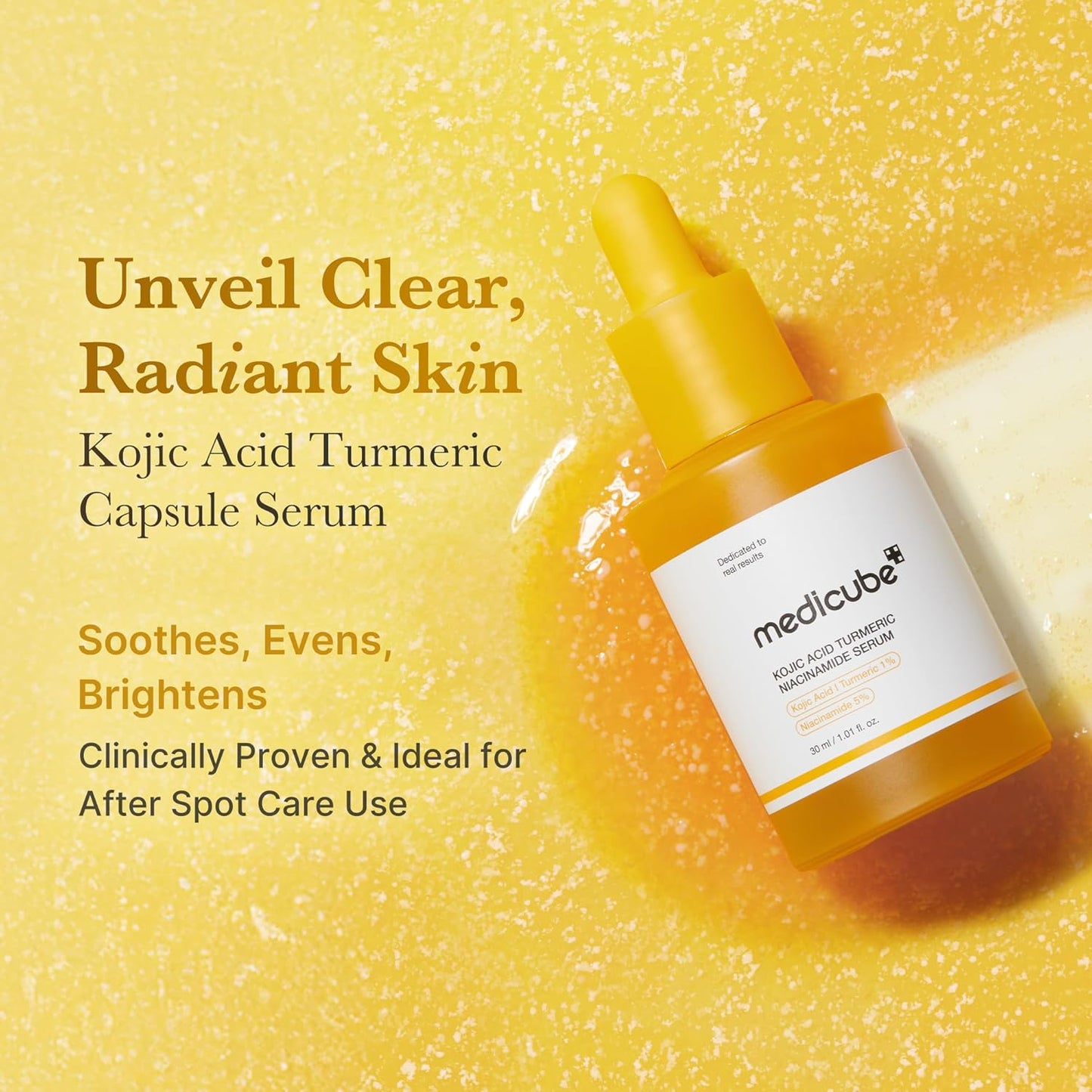 Fades Dark Spots. Flawless Glow. Powered by Kojic Acid & Turmeric.