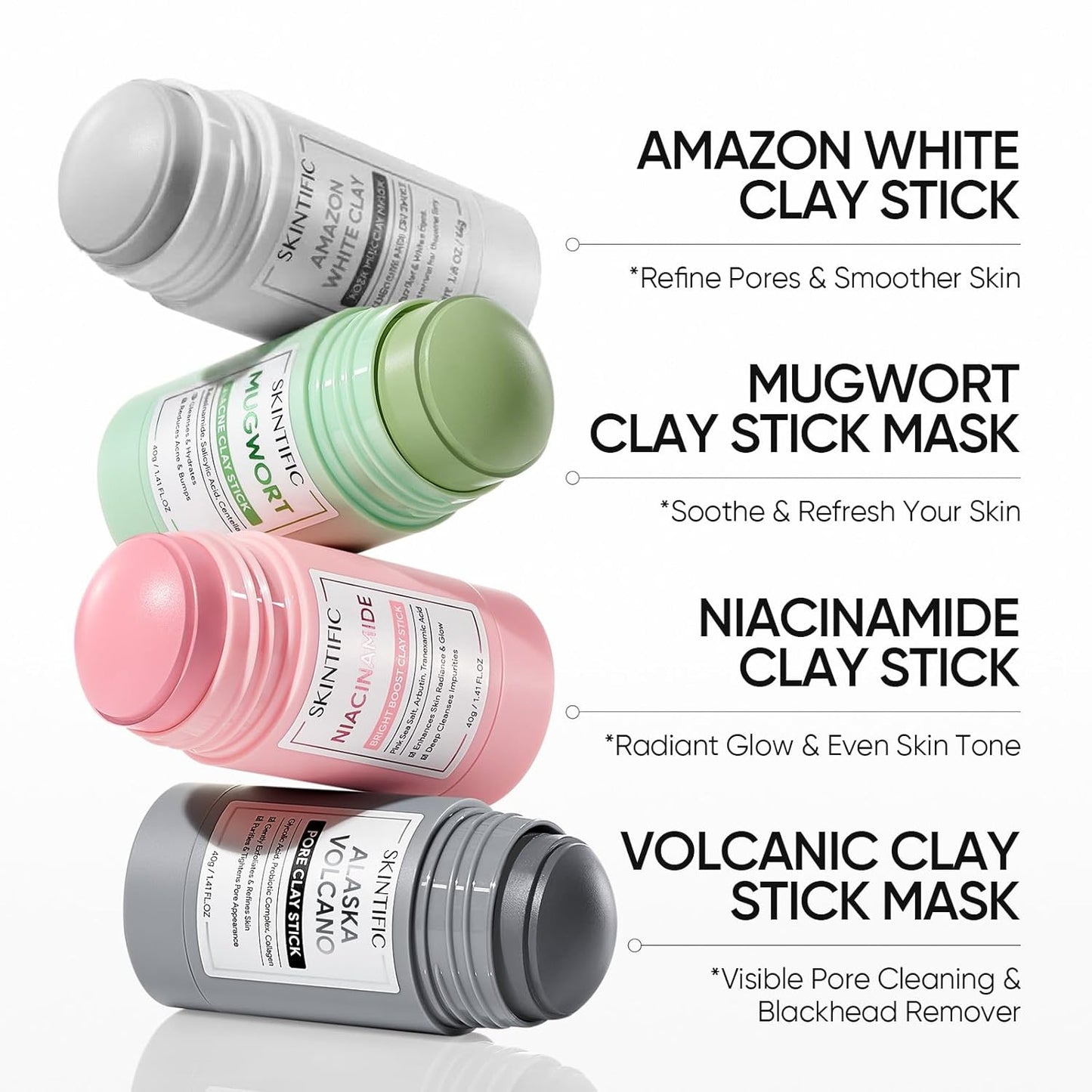 Erase Blackheads. Shrink Pores. Zero Mess. The 60-Second Clay Stick.