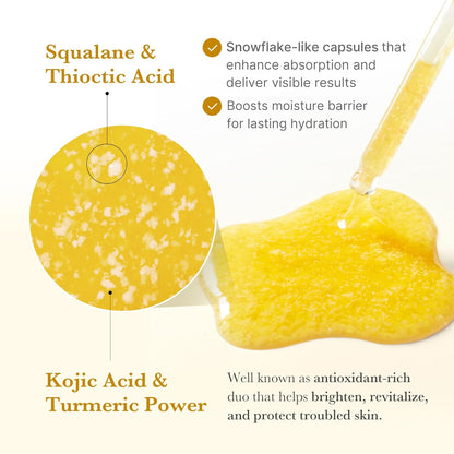 Fades Dark Spots. Flawless Glow. Powered by Kojic Acid & Turmeric.