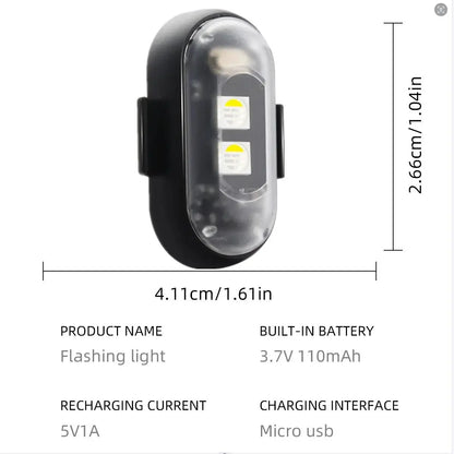 (8 Pcs) RGB Led Aircraft Strobe Light Remote Wireless Motorcycle Flash Light Warning Lights for   Bike Car Multifunctional