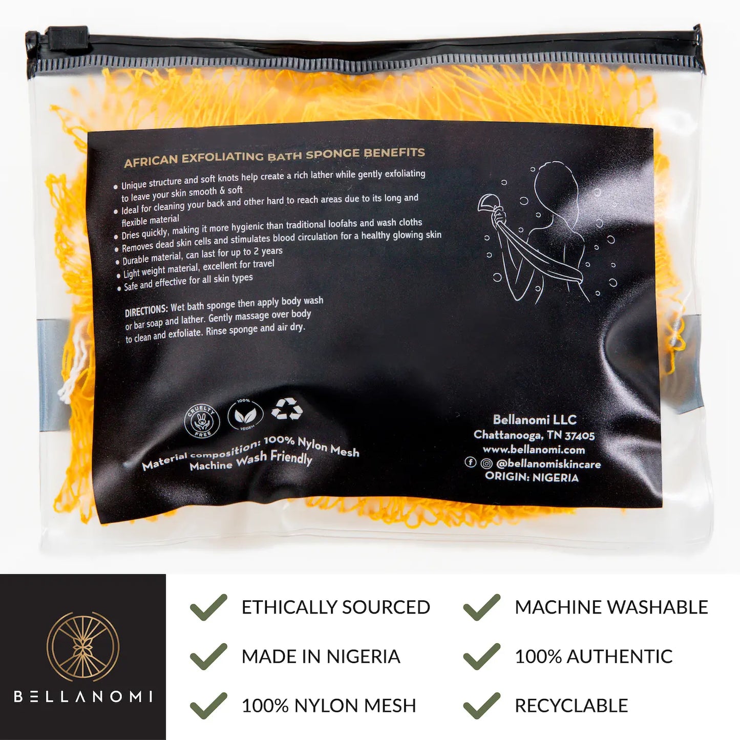 Bellanomi Classic African Exfoliating Net Sponge