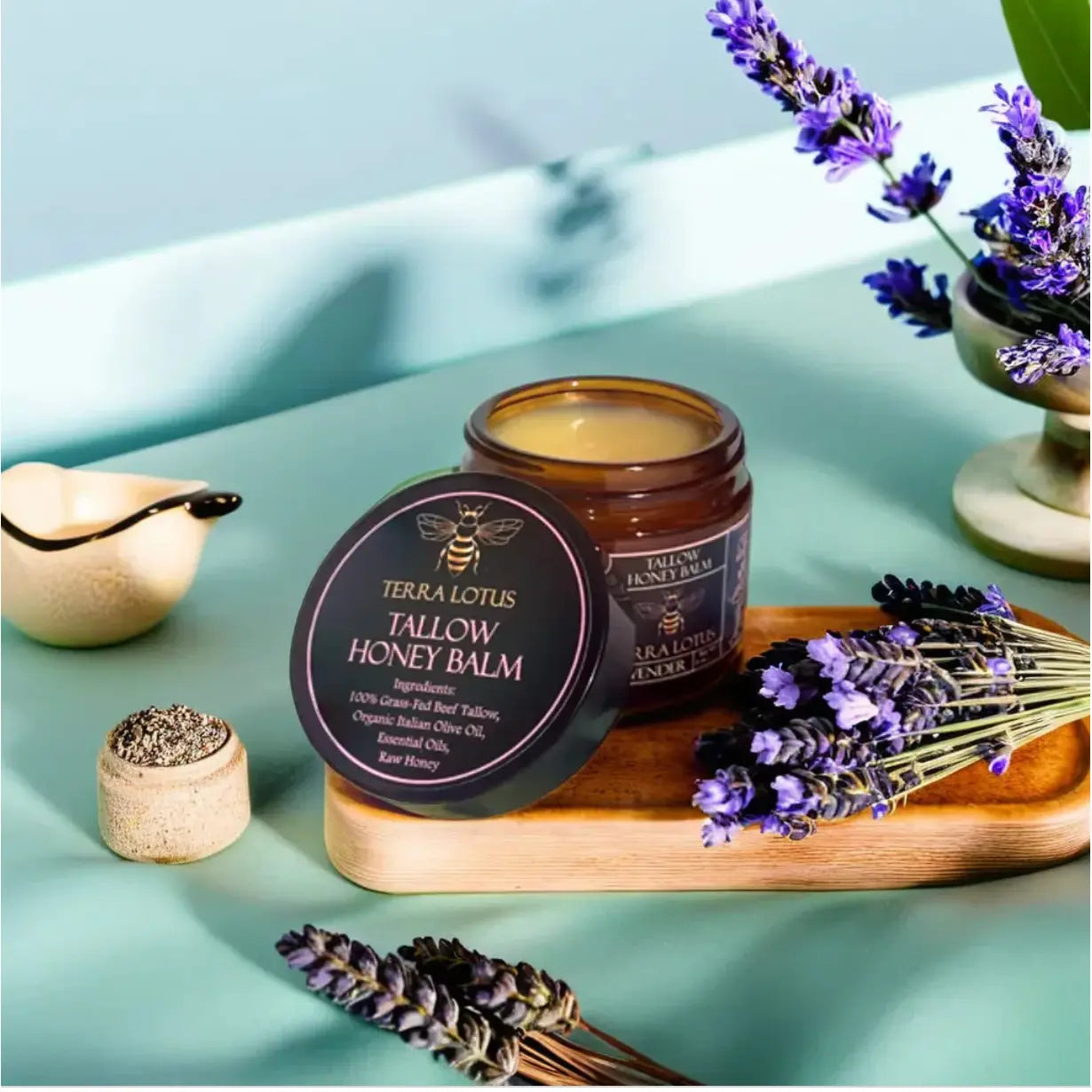 Organic Grass-Fed Beef Tallow Balm with Raw Honey