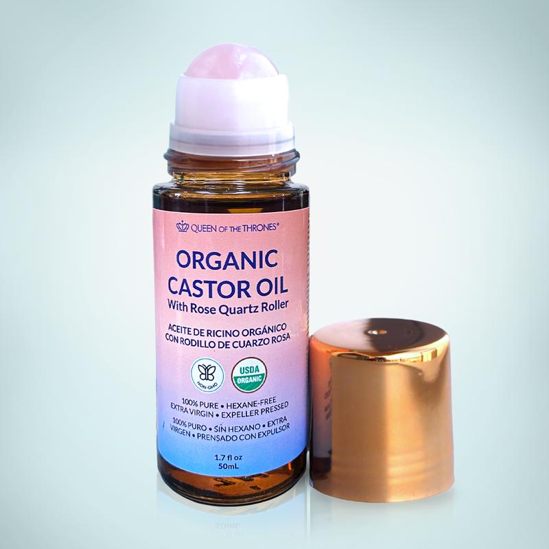 Castor Oil Rose Quartz Roll-On