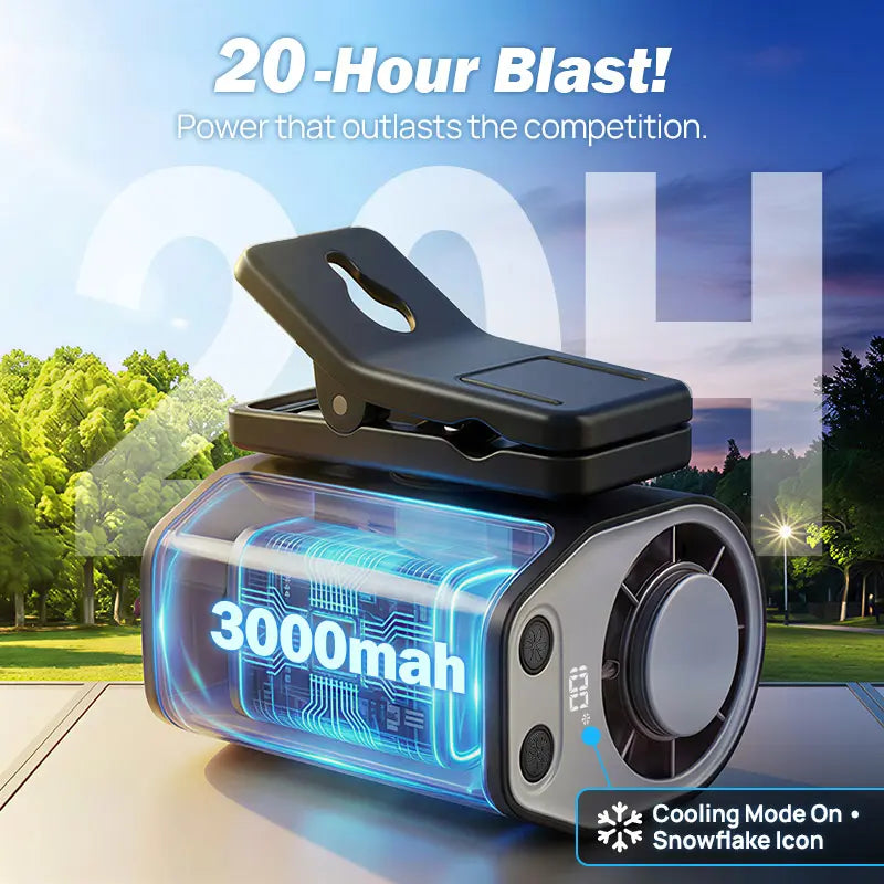 JOYTUTUS 2026 Car Clip On Fan with LED Display - 360° Rotation