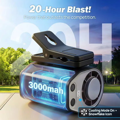 JOYTUTUS 2026 Car Clip On Fan with LED Display - 360° Rotation