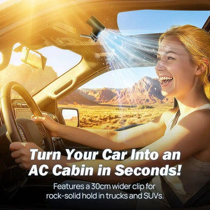 JOYTUTUS 2026 Car Clip On Fan with LED Display - 360° Rotation