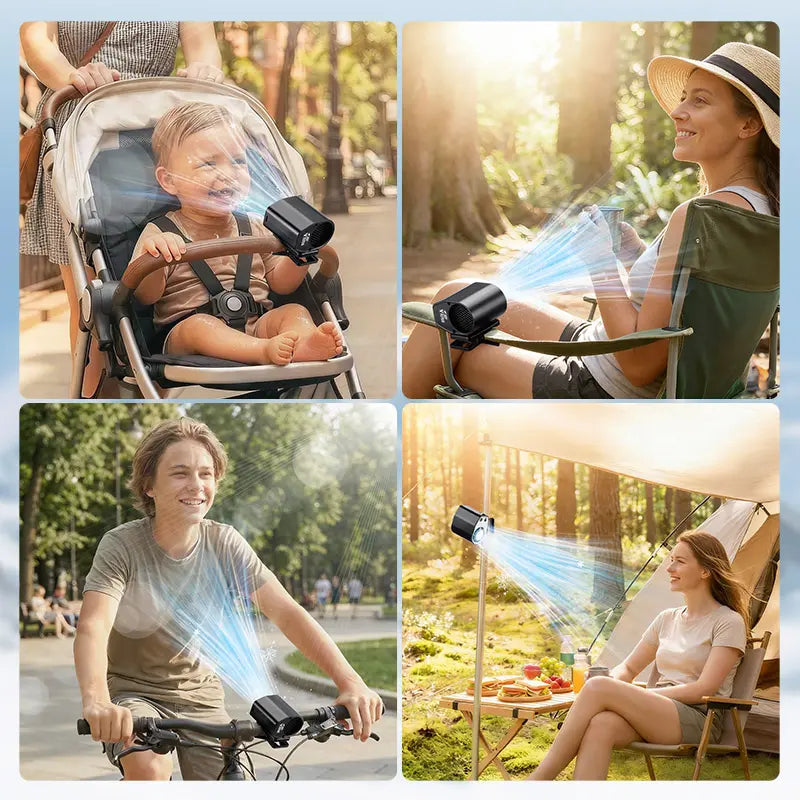 JOYTUTUS 2026 Car Clip On Fan with LED Display - 360° Rotation
