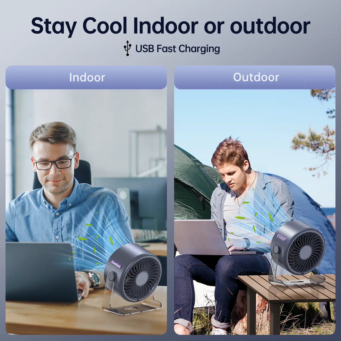 Coolhill Desktop Fan Turbo Table Fan Travel Vacation Essentials