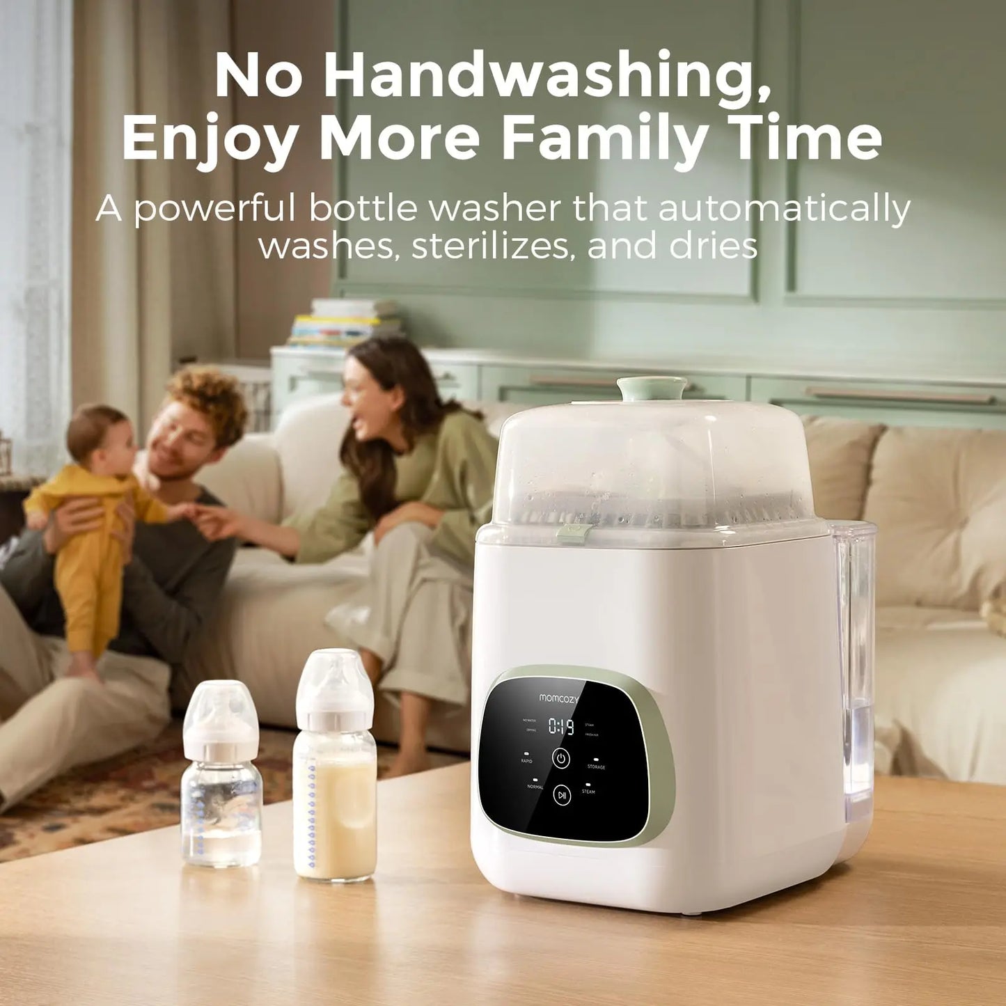 Momcozy KleanPal Pro Baby Bottle Washer, Sterilizer & Dryer - All-in-One Cleaning Machine for Bottles
