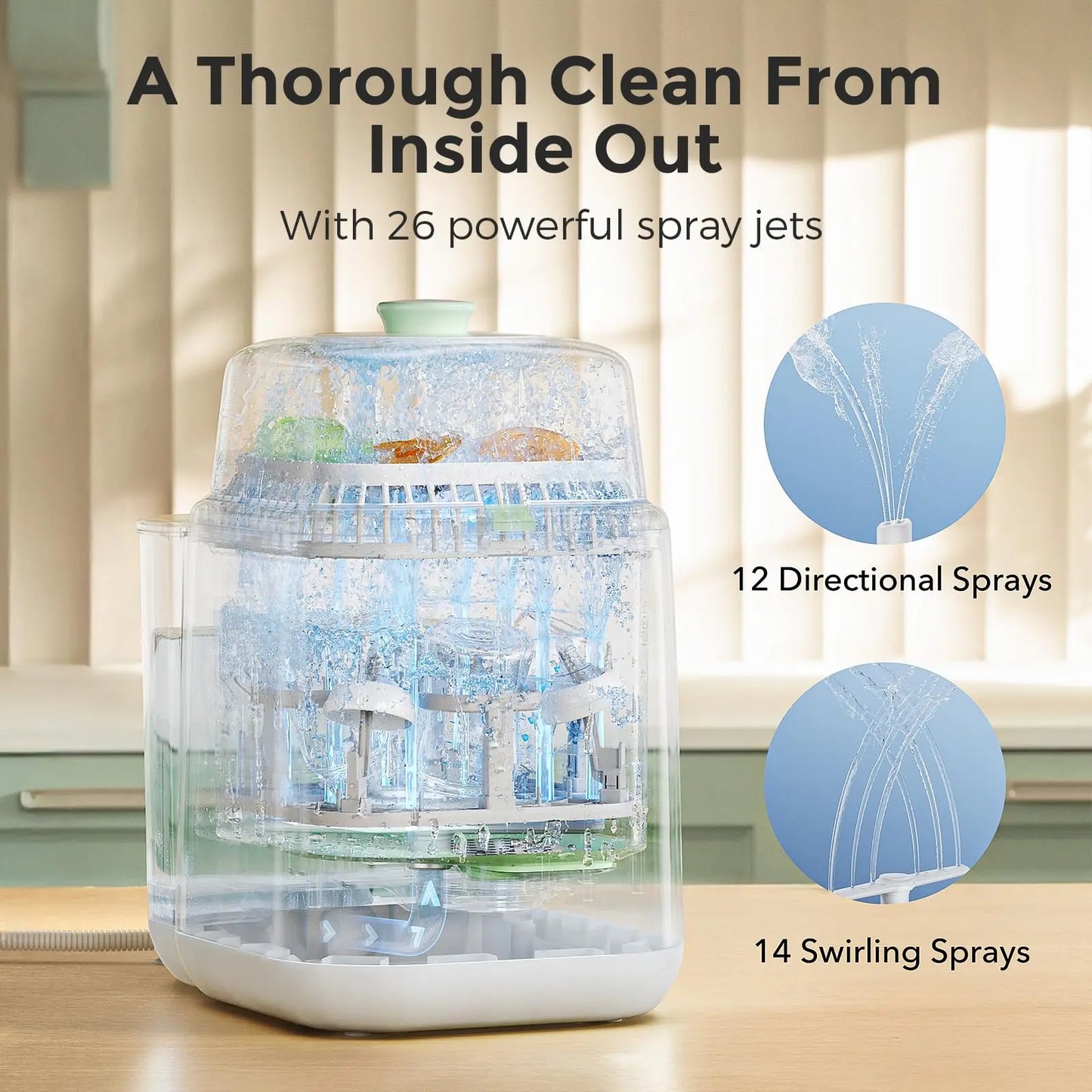 Momcozy KleanPal Pro Baby Bottle Washer, Sterilizer & Dryer - All-in-One Cleaning Machine for Bottles