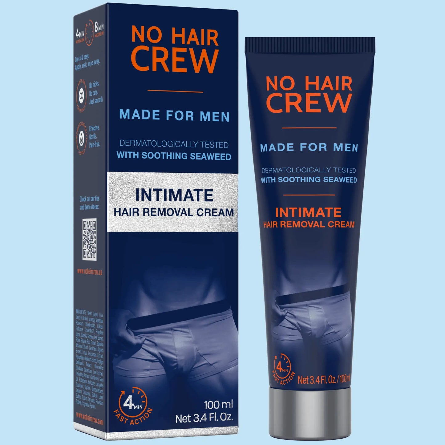 No Hair Crew INTIMATE Hair Removal Cream for Men