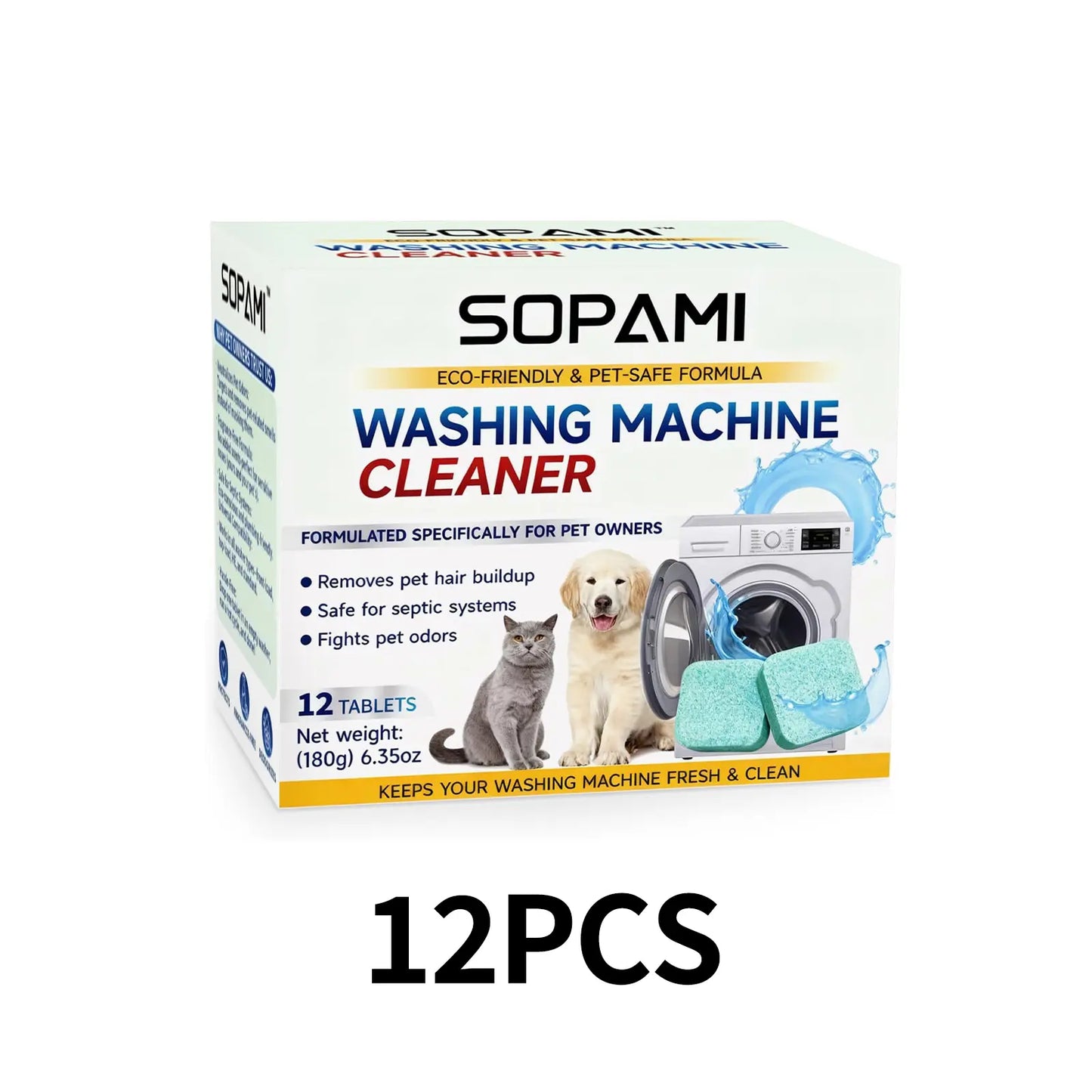 SOPAMI Eco-Friendly Washing Machine Cleaner 12 Tablets