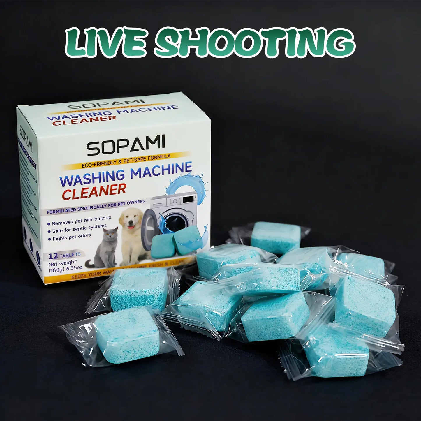 SOPAMI Eco-Friendly Washing Machine Cleaner 12 Tablets