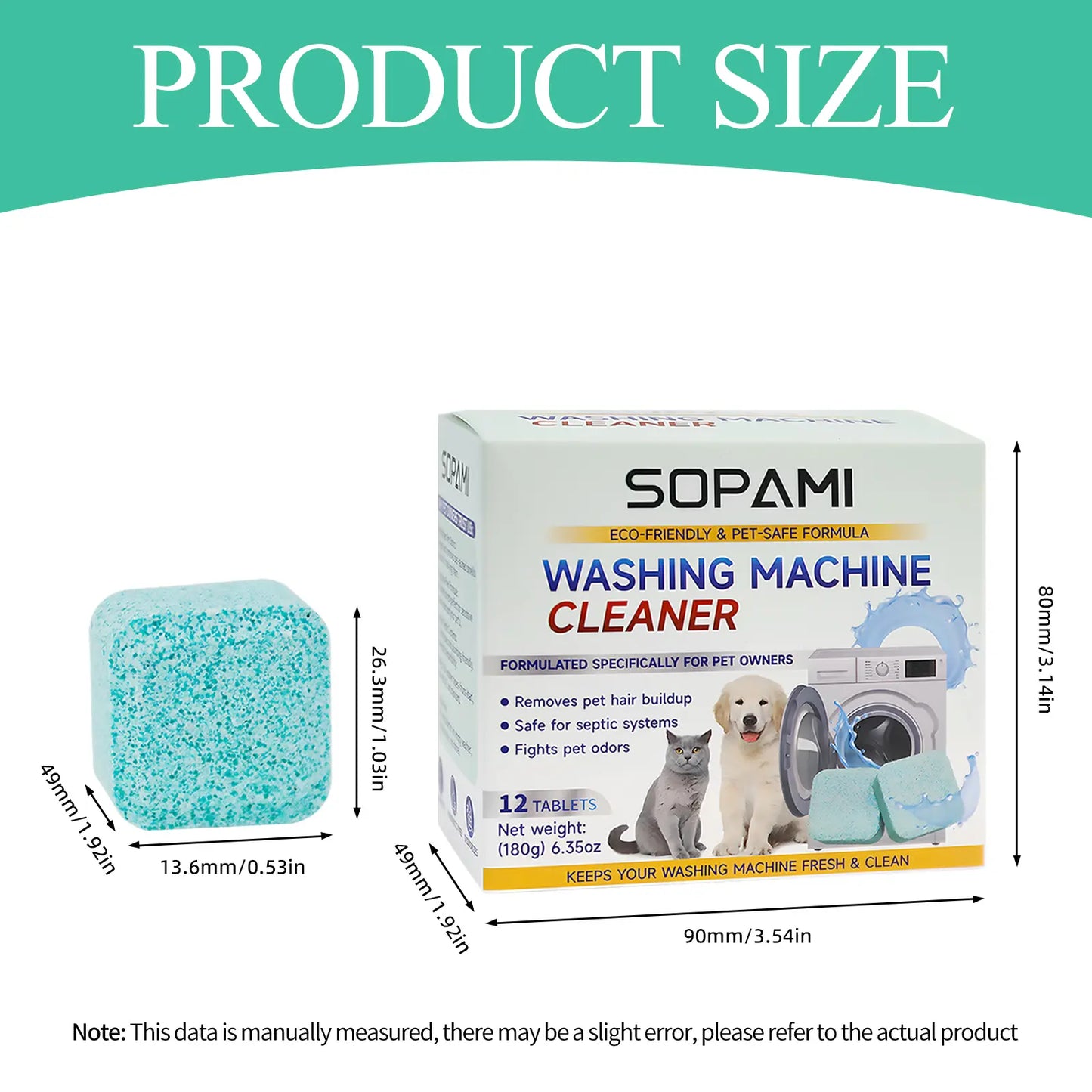 SOPAMI Eco-Friendly Washing Machine Cleaner 12 Tablets