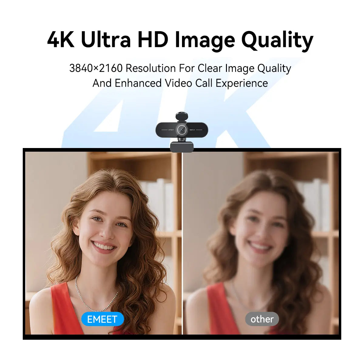 EMEET C60E 4K Webcam Streaming Camera for PC Laptop
