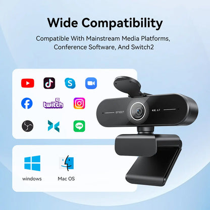 EMEET C60E 4K Webcam Streaming Camera for PC Laptop