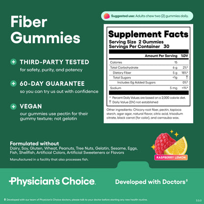 Physician’s Choice Fiber Gummies for Digestive Health & Regularity