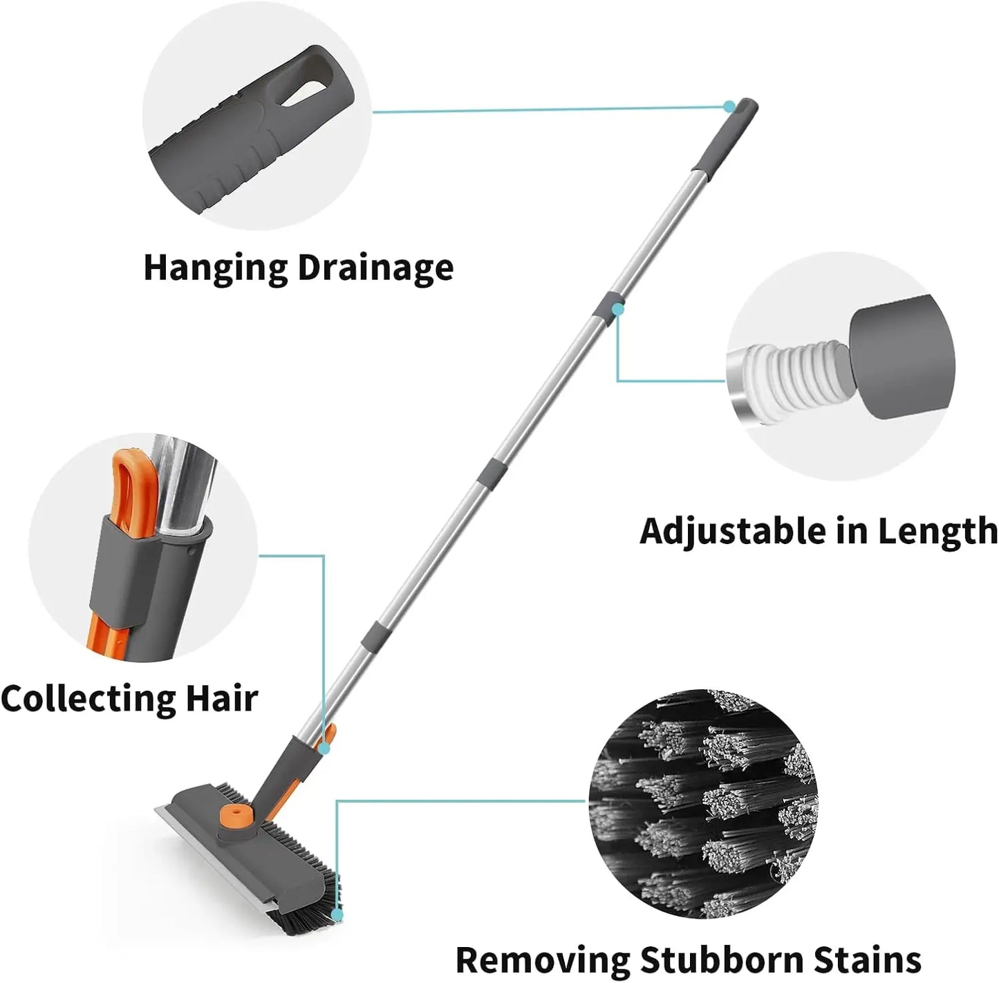 Floor Scrub Brush Bathtub Brush with Long Handle