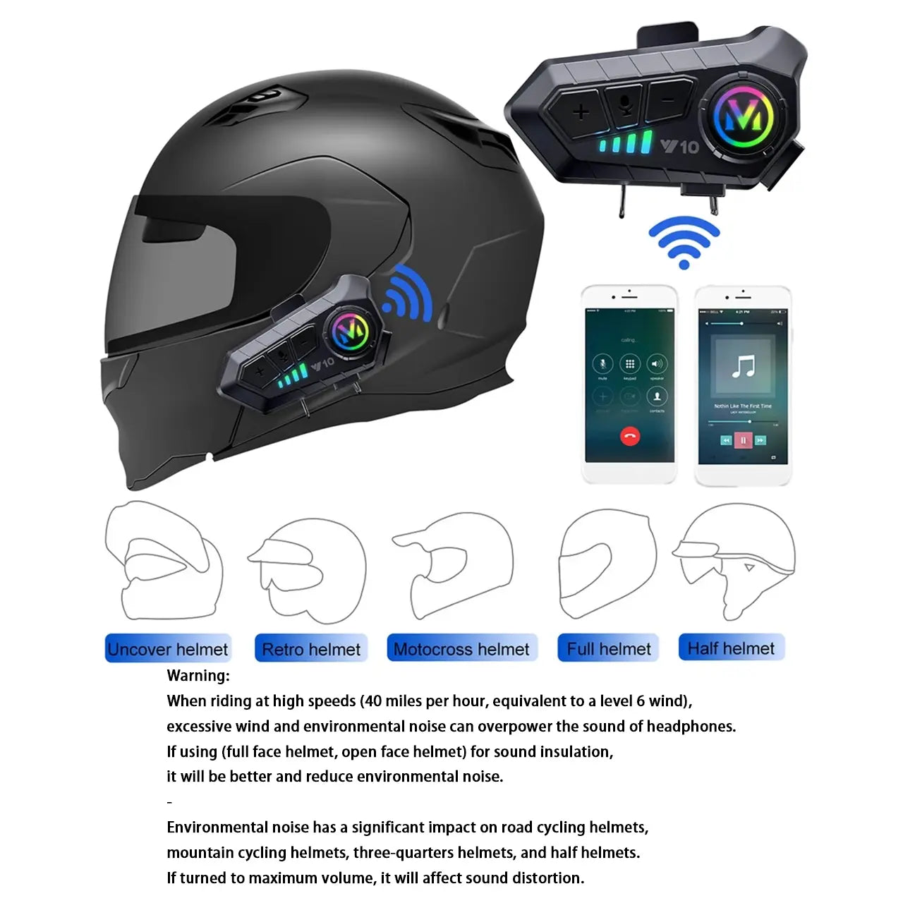 Rechargeable Motorcycle Helmet Speaker