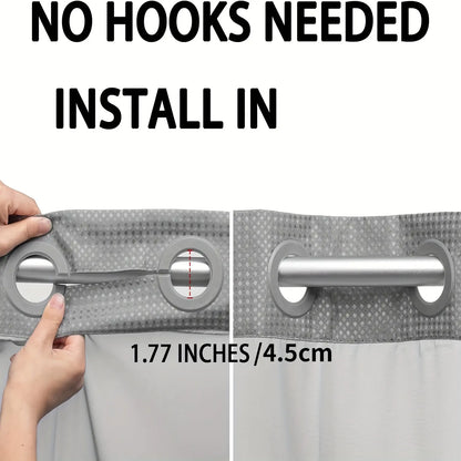 No Hook Shower Curtain with Snap in Liner