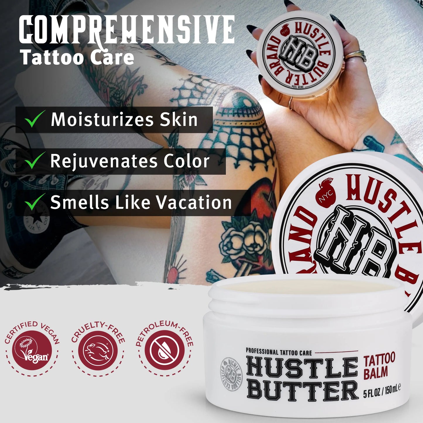 Hustle Butter 5oz Tattoo Balm For New & Older Tattoos