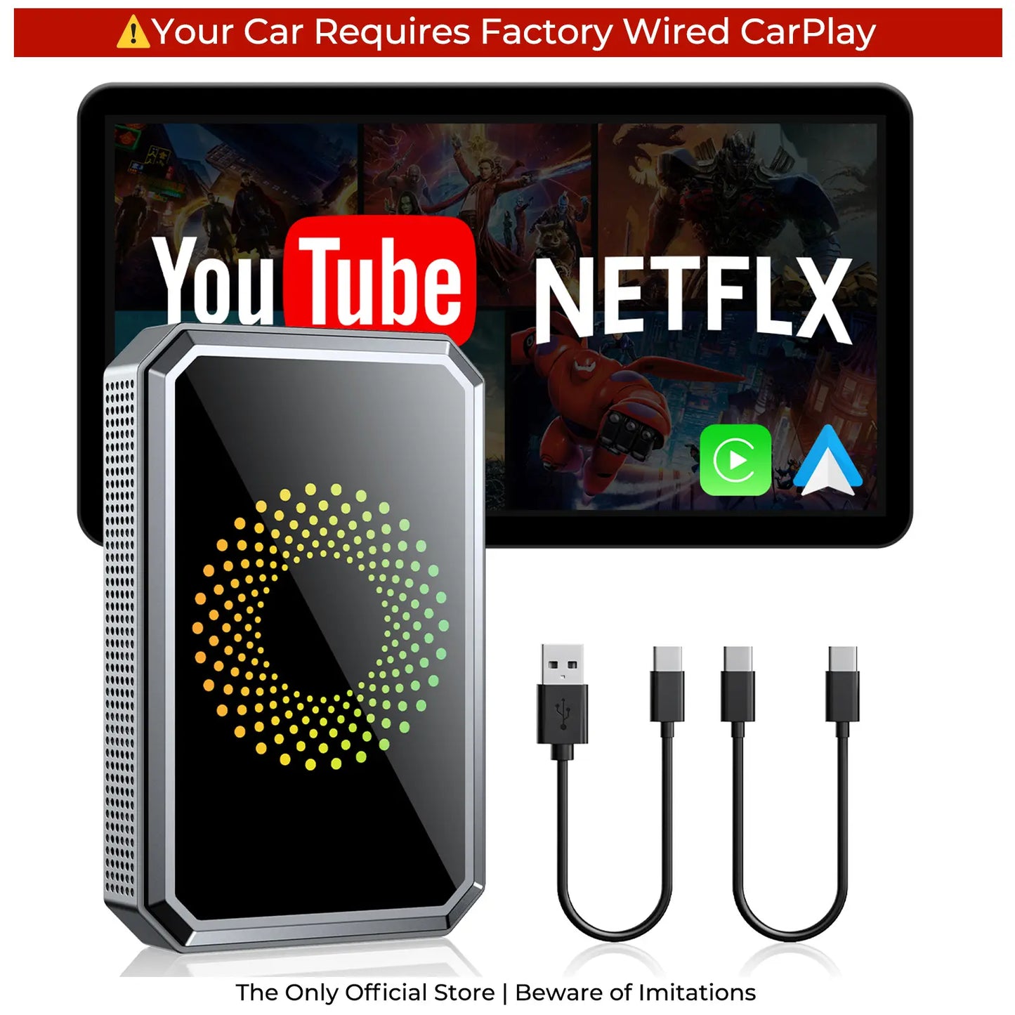 LAMTTO 2026 Wired CarPlay to Wireless Adapter