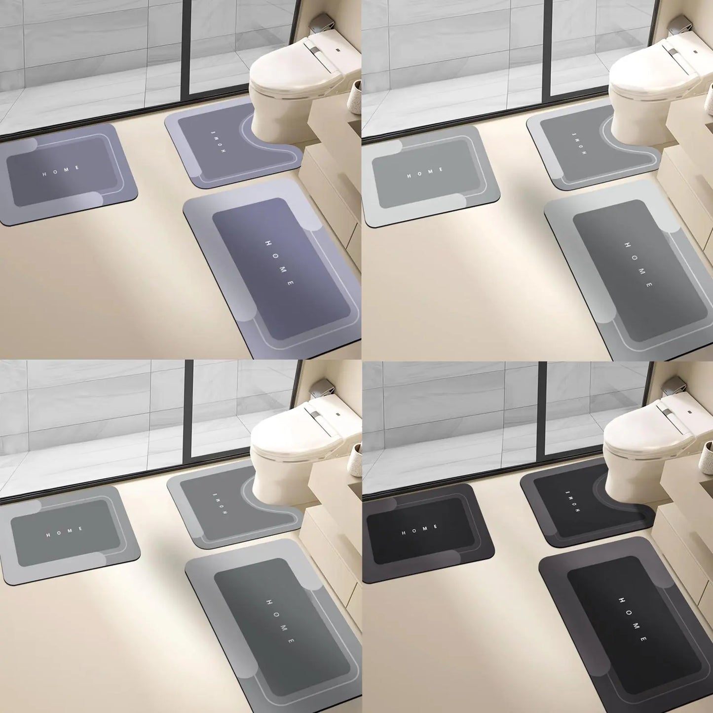 Bathroom Toilet Mat, 1/3pcs Non-slip Bathroom Floor Mat