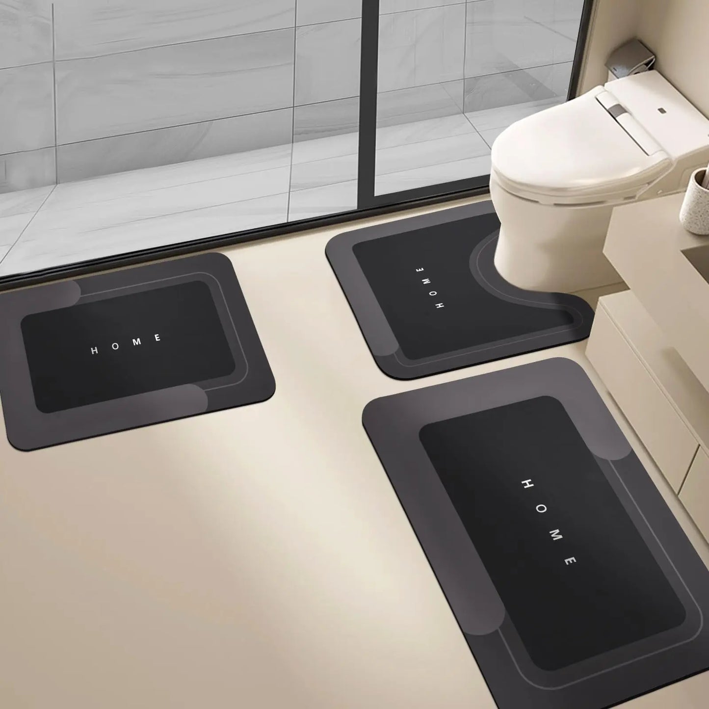Bathroom Toilet Mat, 1/3pcs Non-slip Bathroom Floor Mat