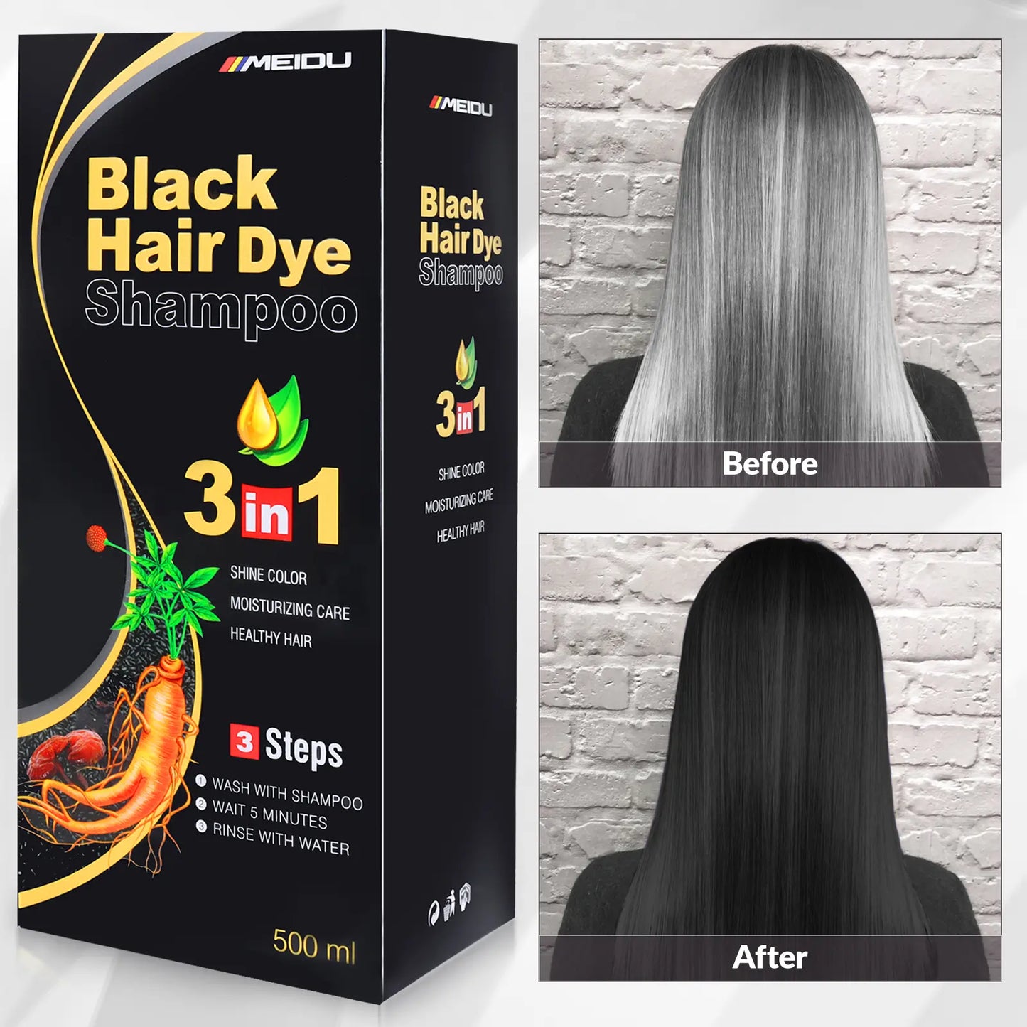 MEIDU 3 in 1 Hair Dye Shampoo