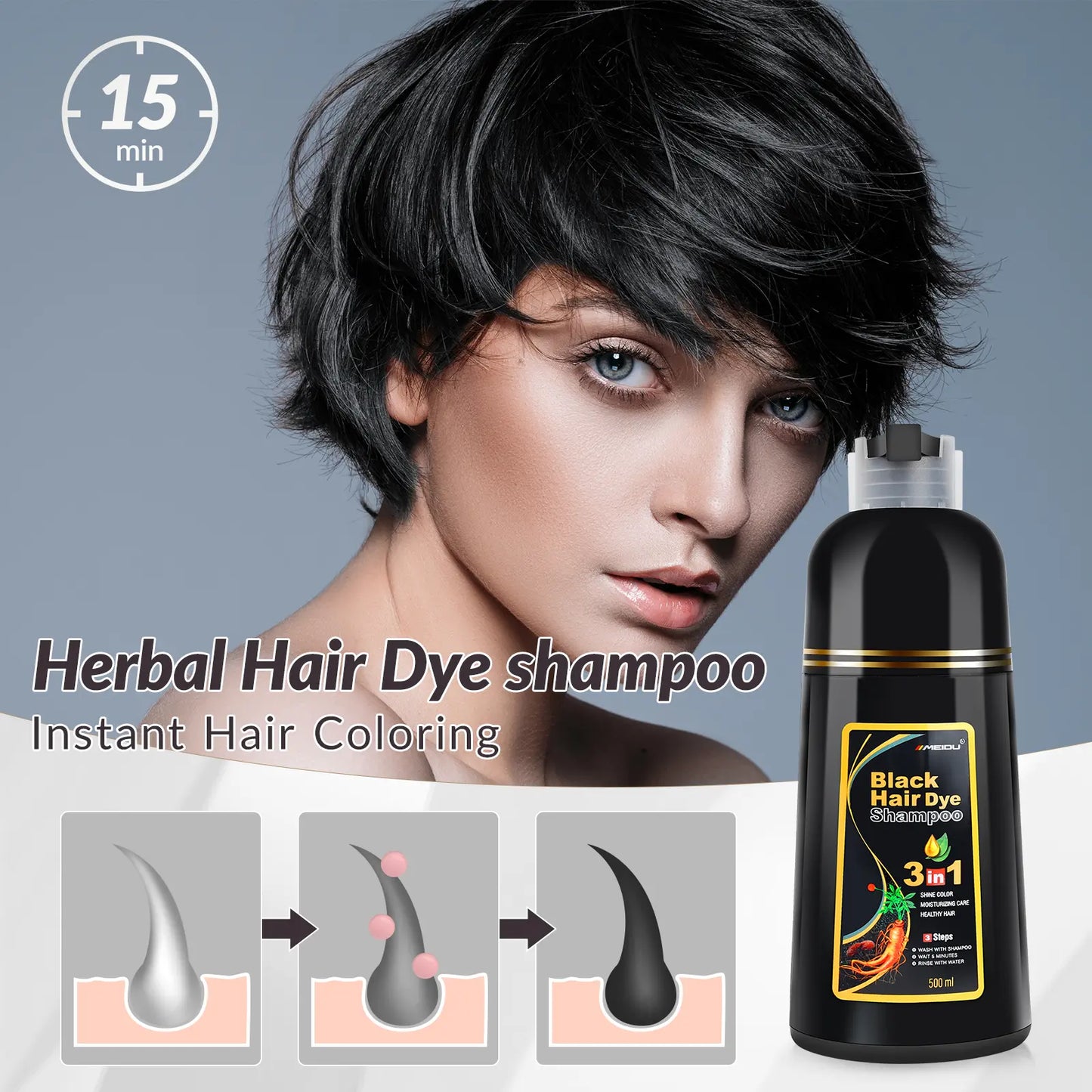MEIDU 3 in 1 Hair Dye Shampoo