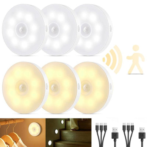 8 LEDs Motion Sensor Night Lights, Christmas Gifts, Auto Under-cabinet Lights