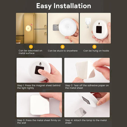 8 LEDs Motion Sensor Night Lights, Christmas Gifts, Auto Under-cabinet Lights