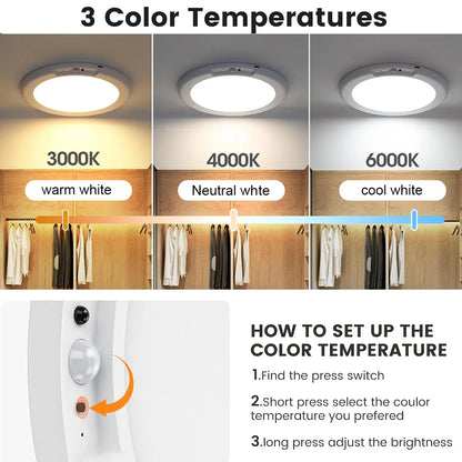 Rechargeable Motion Sensor Ceiling Light with Remote