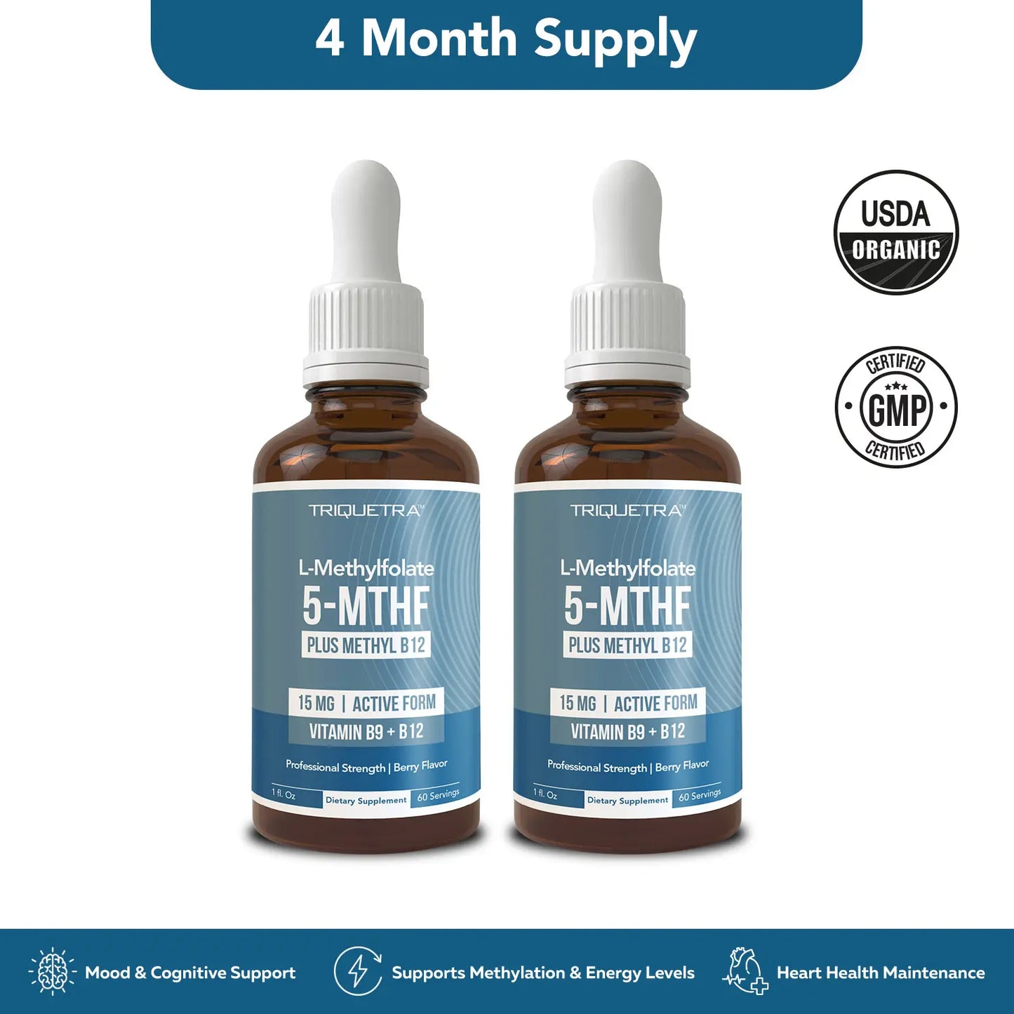 L- Methylfolate 15mg + B12 Pro Strength