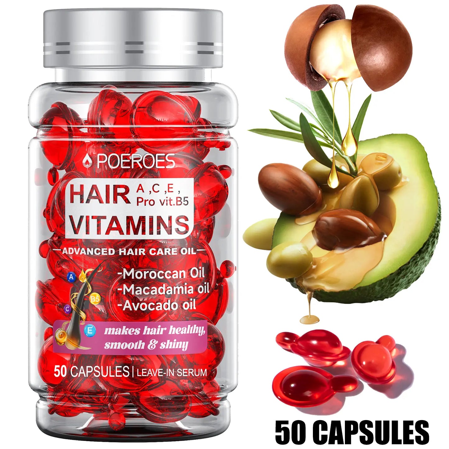 POEROES 50 Capsules Hair Oil