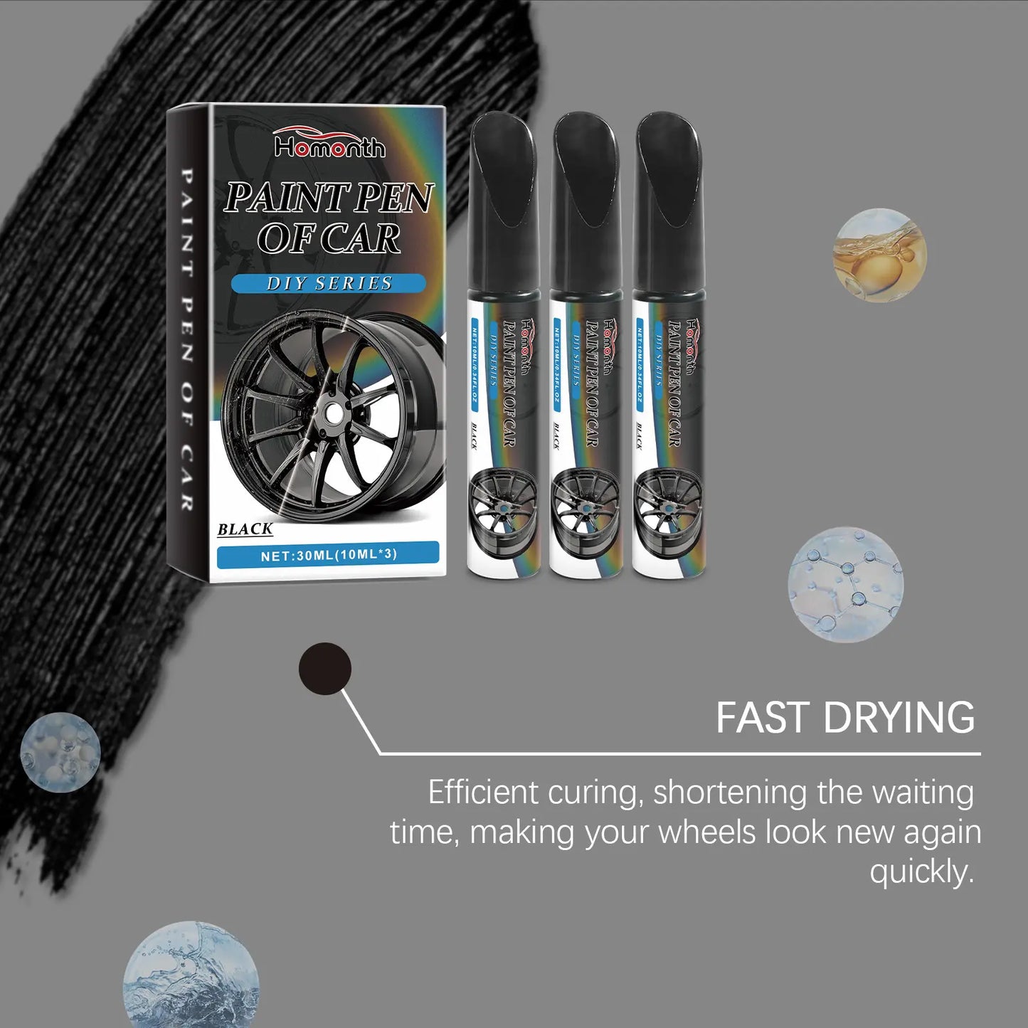 Black Wheel Scratch Repair Pen