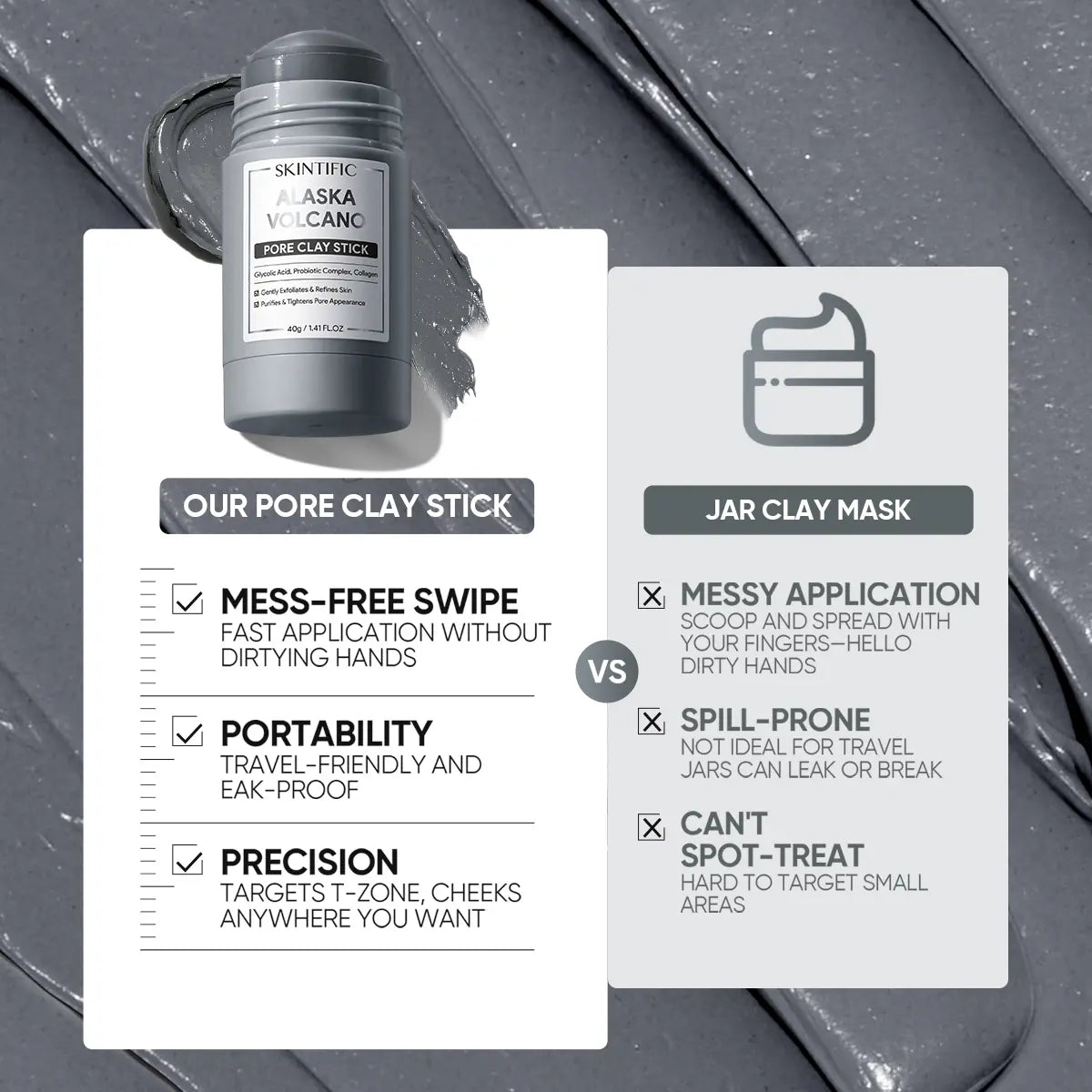 SKINTIFIC Alaska Volcano Pore Clay Stick