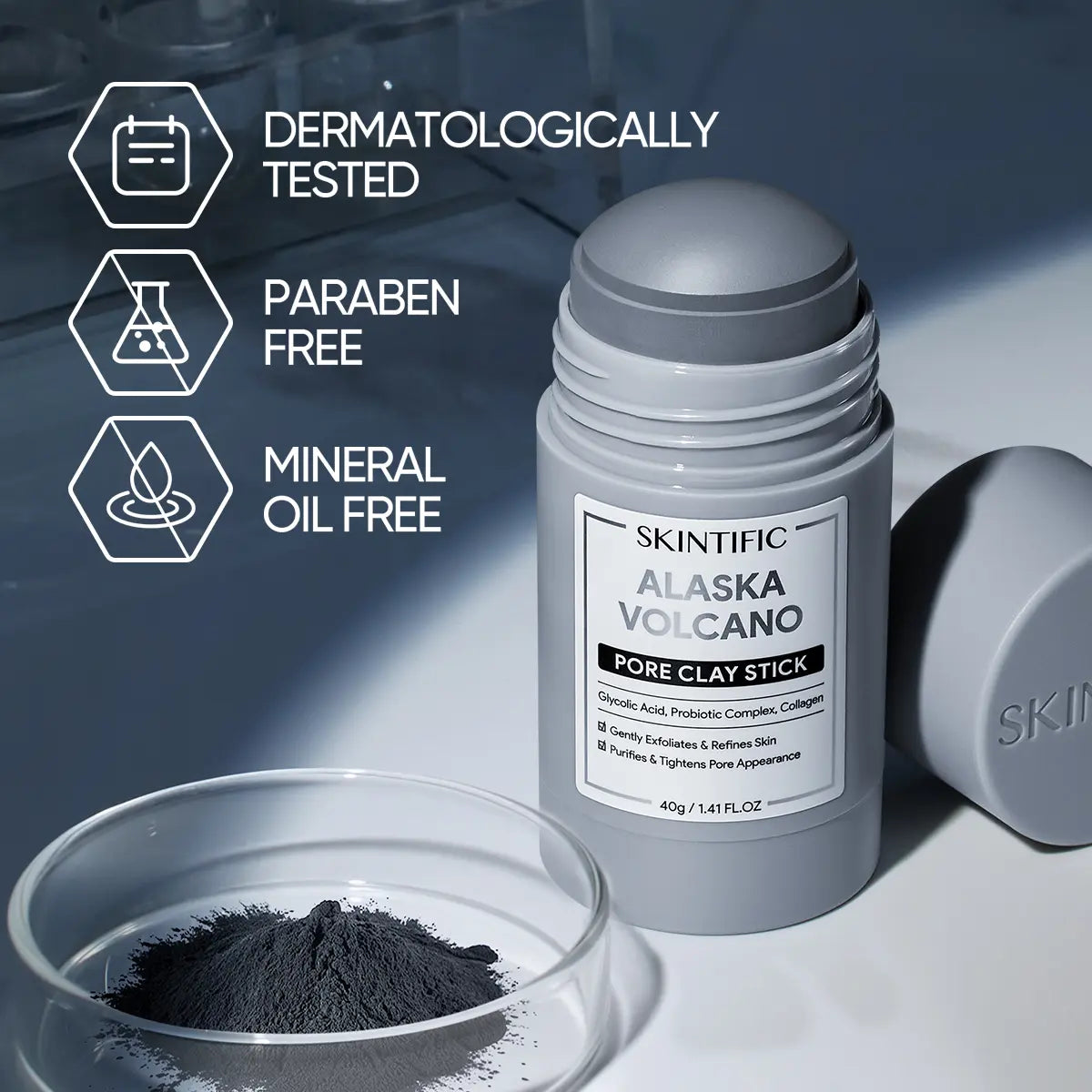 SKINTIFIC Alaska Volcano Pore Clay Stick
