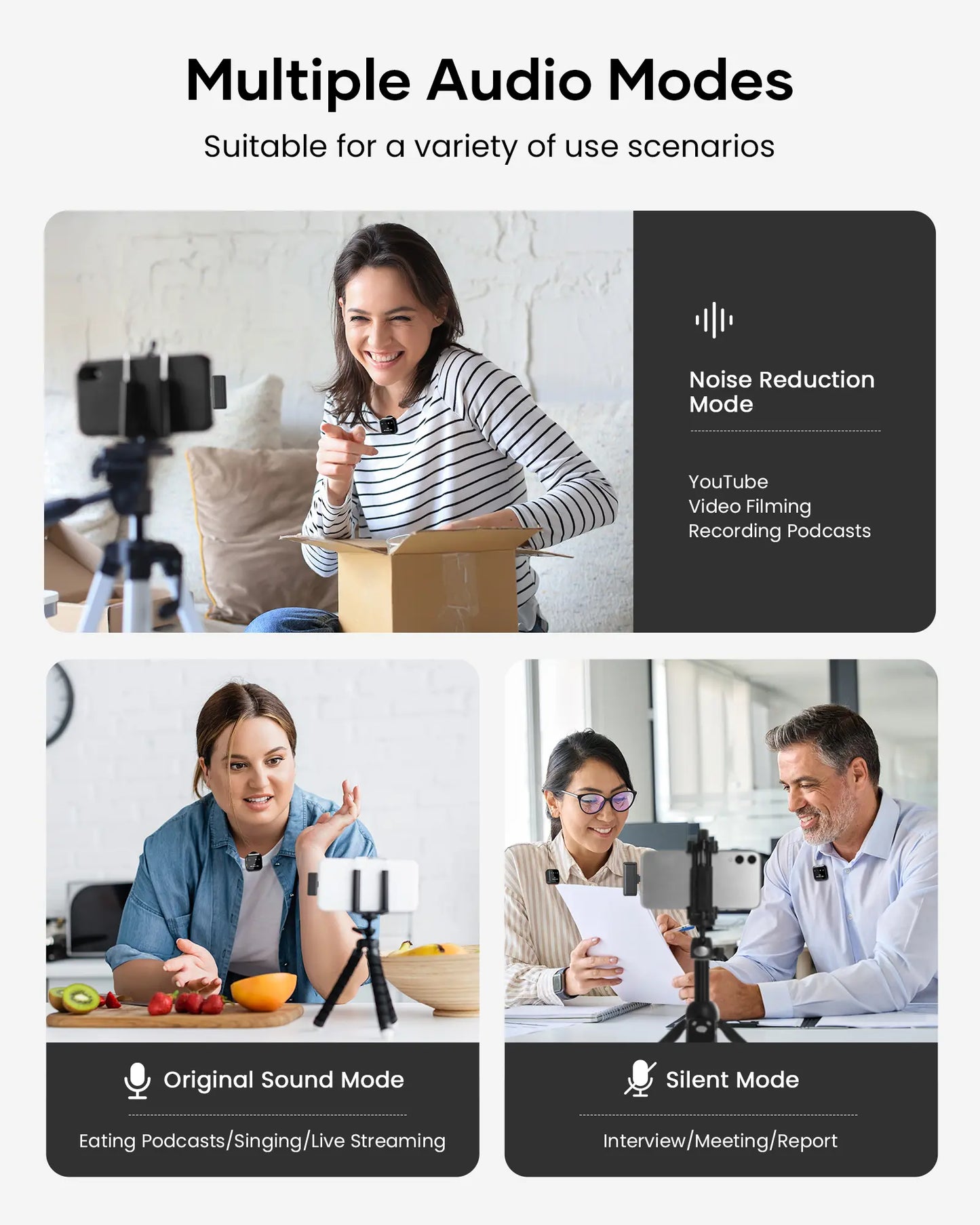 KUKIHO Wireless Lavalier Microphone for iPhone iPad Android With Charging Case Audio Smartphone Audio Smartphone