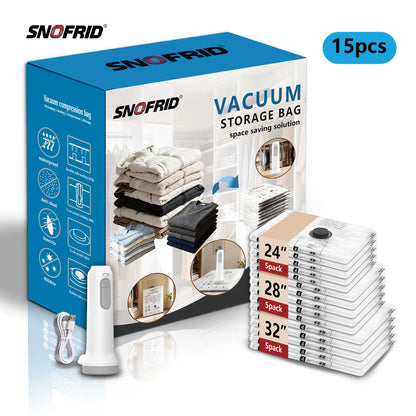 Snofrid Cordless Travel Vacuum Storage Compression Bag Set