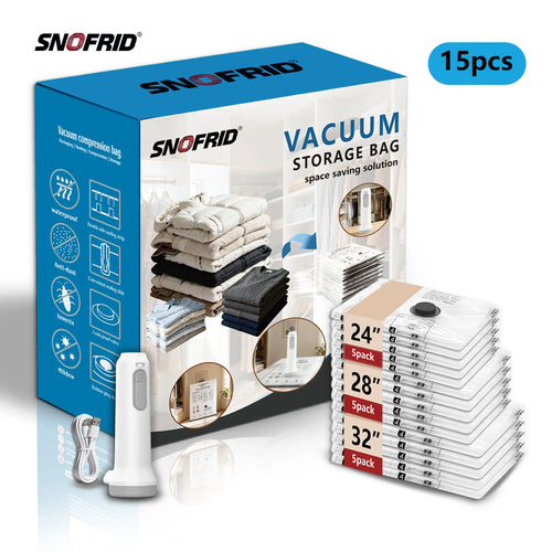 Snofrid Cordless Travel Vacuum Storage Compression Bag Set