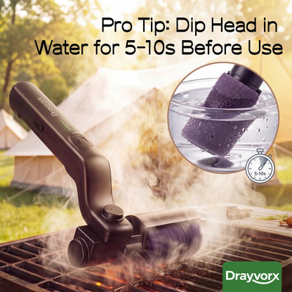 Drayvorx Electric BBQ Grill Brush Cordless and Rechargeable
