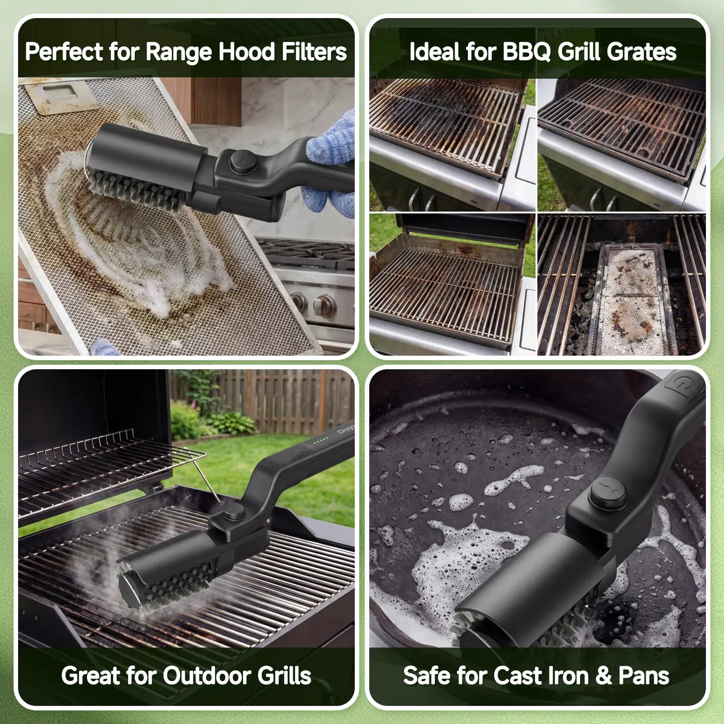 Drayvorx Electric BBQ Grill Brush Cordless and Rechargeable