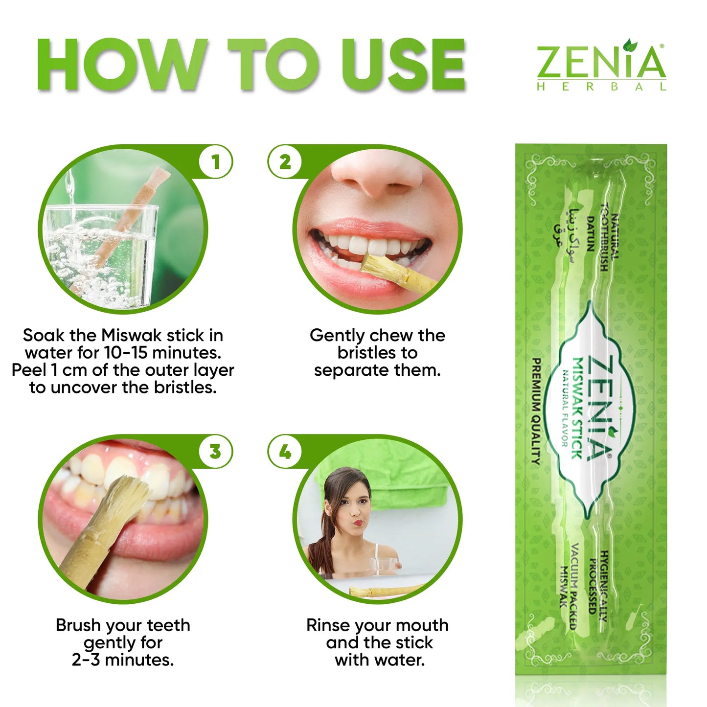 Zenia Sewak Miswak Natural Toothbrush Stick